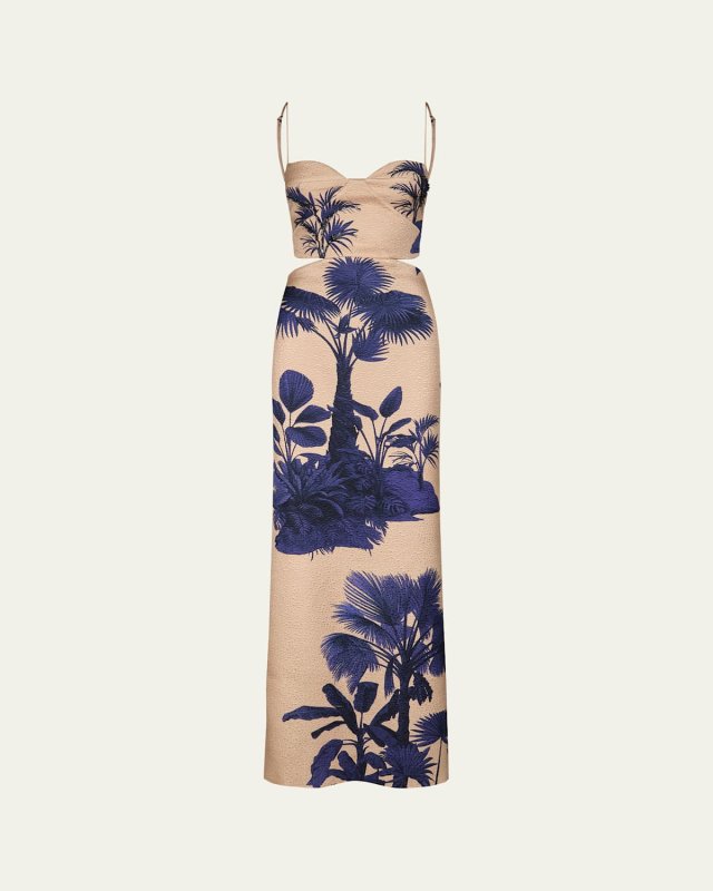 Ocean Of Secrets Cutout Wool Maxi Dress